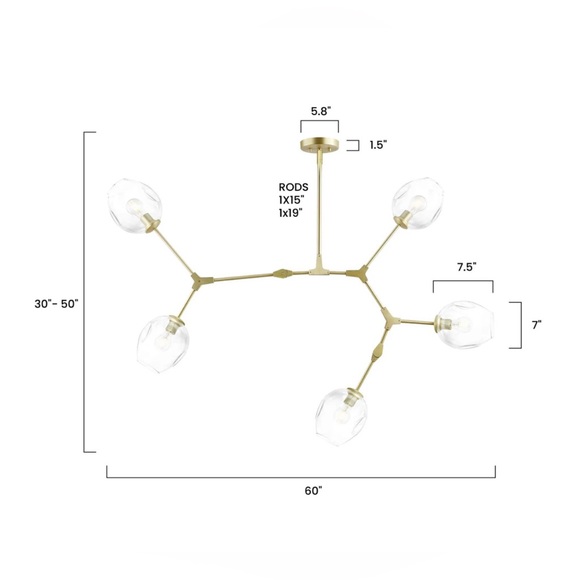 POLY& BARK Thurston Five-Light Chandelier - Picture 5 of 16
